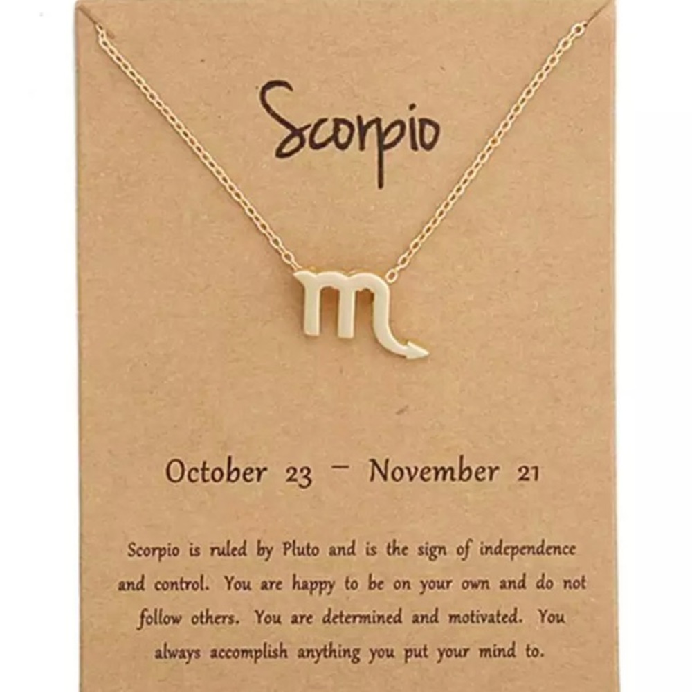♏️ Scorpio Zodiac Pendant Gold Tone Chain